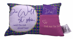 Hergo Geschenk-Kissen Mit Tasche 30x20cm - 1918 Die Welt Ist Schön