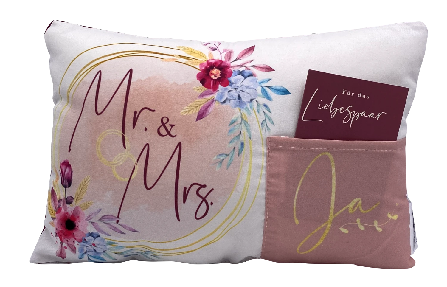 Hergo Geschenk-Kissen Mit Tasche 30x20cm - 1921 Mr. & Mrs. 3 Hergo Geschenk-Kissen Mit Tasche 30x20cm - 1921 Mr. & Mrs.