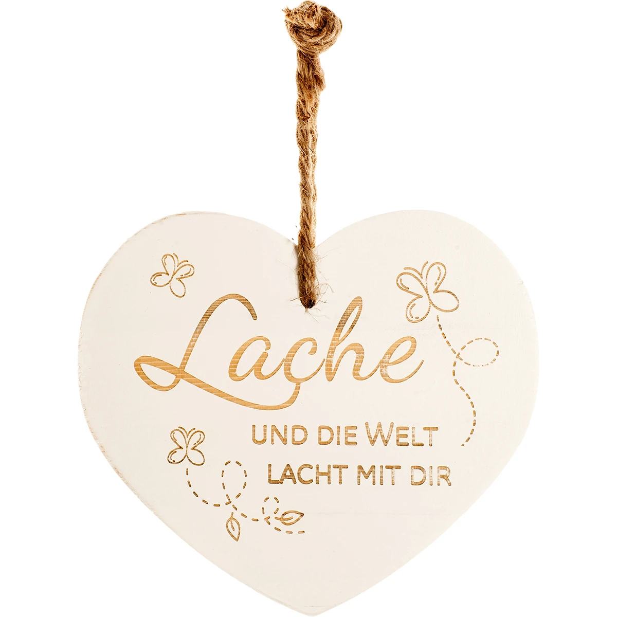 Vintage-Herz Aus Holz "Lache Und Die Welt Lacht Mit Dir" 24027 3 Vintage-Herz Aus Holz "Lache Und Die Welt Lacht Mit Dir" 24027