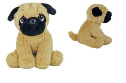 Sitzender Hund Mops Plüsch Kuscheltier Ca 16cm (2729)