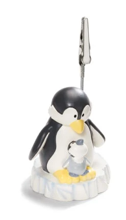 Nici 33209 Fotohalter Zettelhalter Pinguin & Baby Eisscholle Winter Polyresin