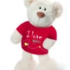 Nici 37756.1 Classic Bear Creme Mit Rotem T-Shirt "I Love You" 35cm Plüsch Schlenker -Spielzeug Verkauf 37756 1