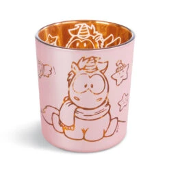 Nici 42449 Kerzenglas Teelichthalter Einhorn Theodor & Rainbow Flair 7x8cm