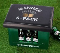 Gilde 42944 Bierkasten Sitzkissen "Männer 6er Pack" 44x34cm Sitzpolster Schwarz -Spielzeug Verkauf 42944 2 1