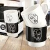 Gilde 44151 Stapeltasse 2teilig "Visione" Schwarz / Weiß Porzellan Geschenkset -Spielzeug Verkauf 44151 5 9