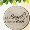 Gilde 45654 Holz Baumscheibe Mit Spruch "Ein Engel Beschütze Dich" Ca 30cm -Spielzeug Verkauf 45654 2 14engel