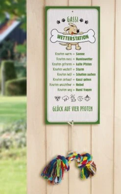 Gilde Alu Schild Wetterstation "Gassi" 30x14cm Inkl. Hundeknoten 46944 -Spielzeug Verkauf 46944 2 1