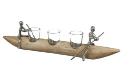 Gilde Alu-Schiffchen Mit Kerzenhalter "Rowing" Aus Mangoholz -Spielzeug Verkauf 81213 0 8