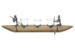 Gilde Alu-Schiffchen Mit Kerzenhalter "Rowing" Aus Mangoholz -Spielzeug Verkauf 81213 3 16
