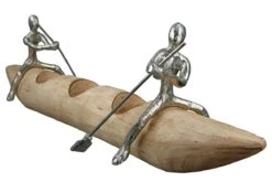 Gilde Alu-Schiffchen Mit Kerzenhalter "Rowing" Aus Mangoholz -Spielzeug Verkauf 81213 6 16