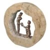 Gilde Skulptur "Antrag" Massive Mangoholzscheibe Mit Figuren Bronzefarben 28cm -Spielzeug Verkauf 81223 1 12