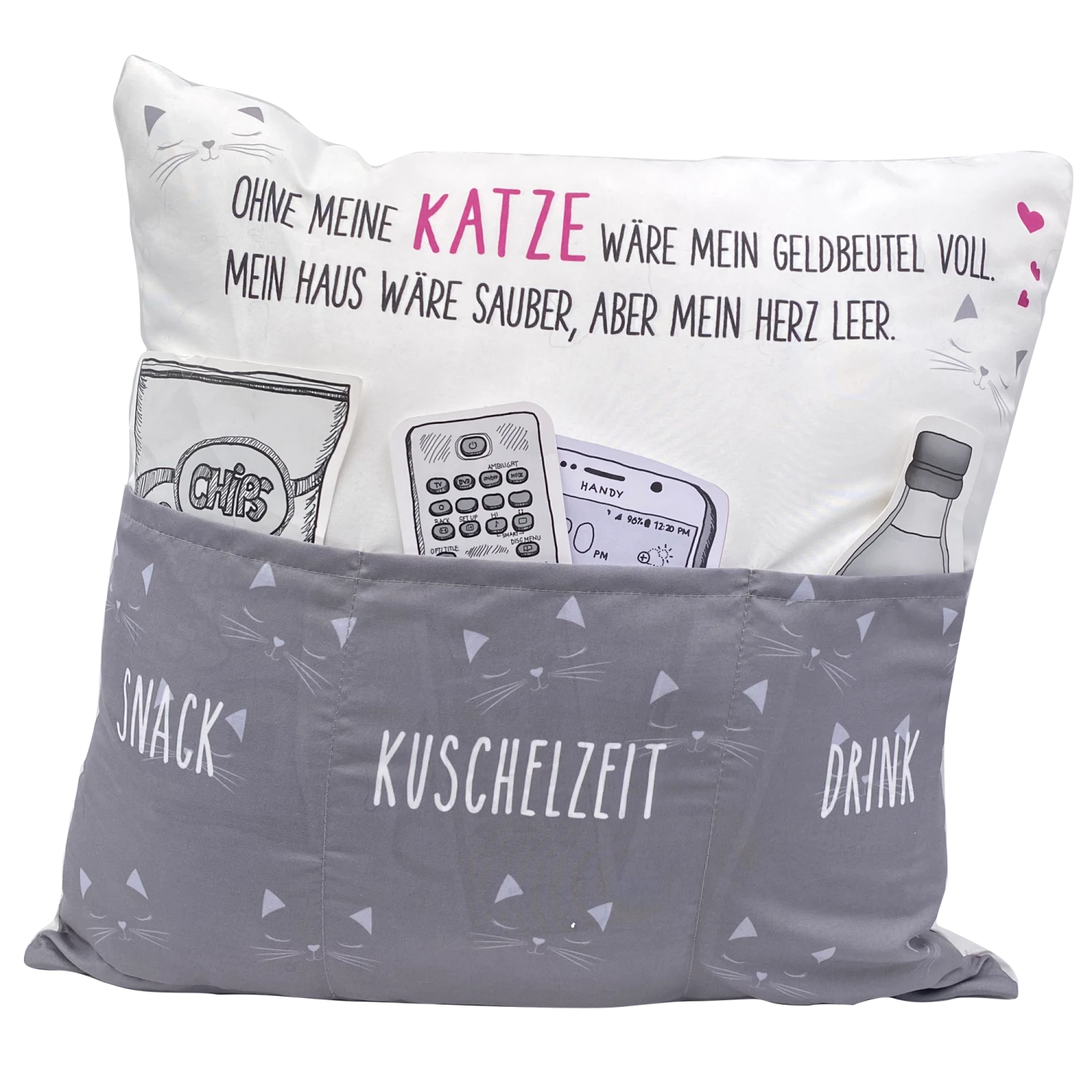 Hergo Sofahelden Kissen Mit Taschen 43x43cm - Katzenkissen 8768 3 Hergo Sofahelden Kissen Mit Taschen 43x43cm - Katzenkissen 8768