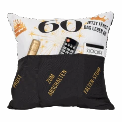 Hergo Sofahelden Kissen Mit Taschen 43x43cm - 60. Geburtstag 8777 -Spielzeug Verkauf 8777 1