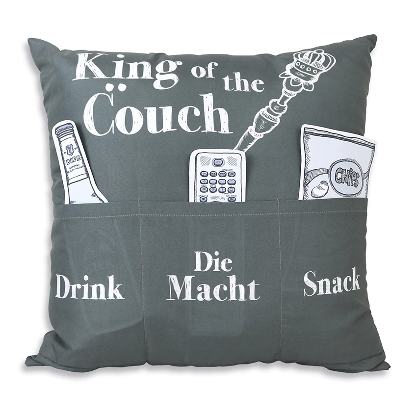 Hergo Sofahelden Kissen Mit Taschen 43x43cm - King Of The Couch 8802 3 Hergo Sofahelden Kissen Mit Taschen 43x43cm - King Of The Couch 8802