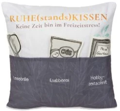 Hergo Sofahelden Kissen Mit Taschen 43x43cm - Ruhestandskissen 8842