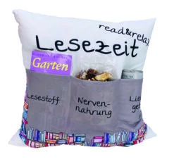 Hergo Sofahelden Kissen Mit Taschen 43x43cm - Lesekissen 8844
