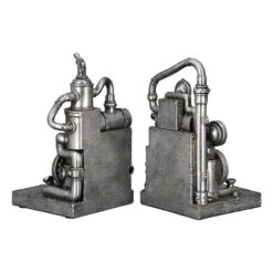 Gilde 89299 Steampunk Buchstütze Maschine 2er-Set Je 19cm Dekoration -Spielzeug Verkauf 89299 3 1