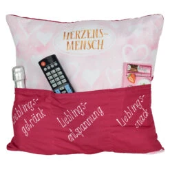 Hergo Sofahelden Kissen Mit Taschen 43x43cm - Herzensmensch 9084 -Spielzeug Verkauf 9085 1