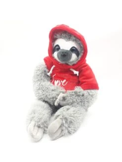 Faultier Sloth Mit Rotem Hoodie Love Plüsch Kuscheltier Liebe 30cm