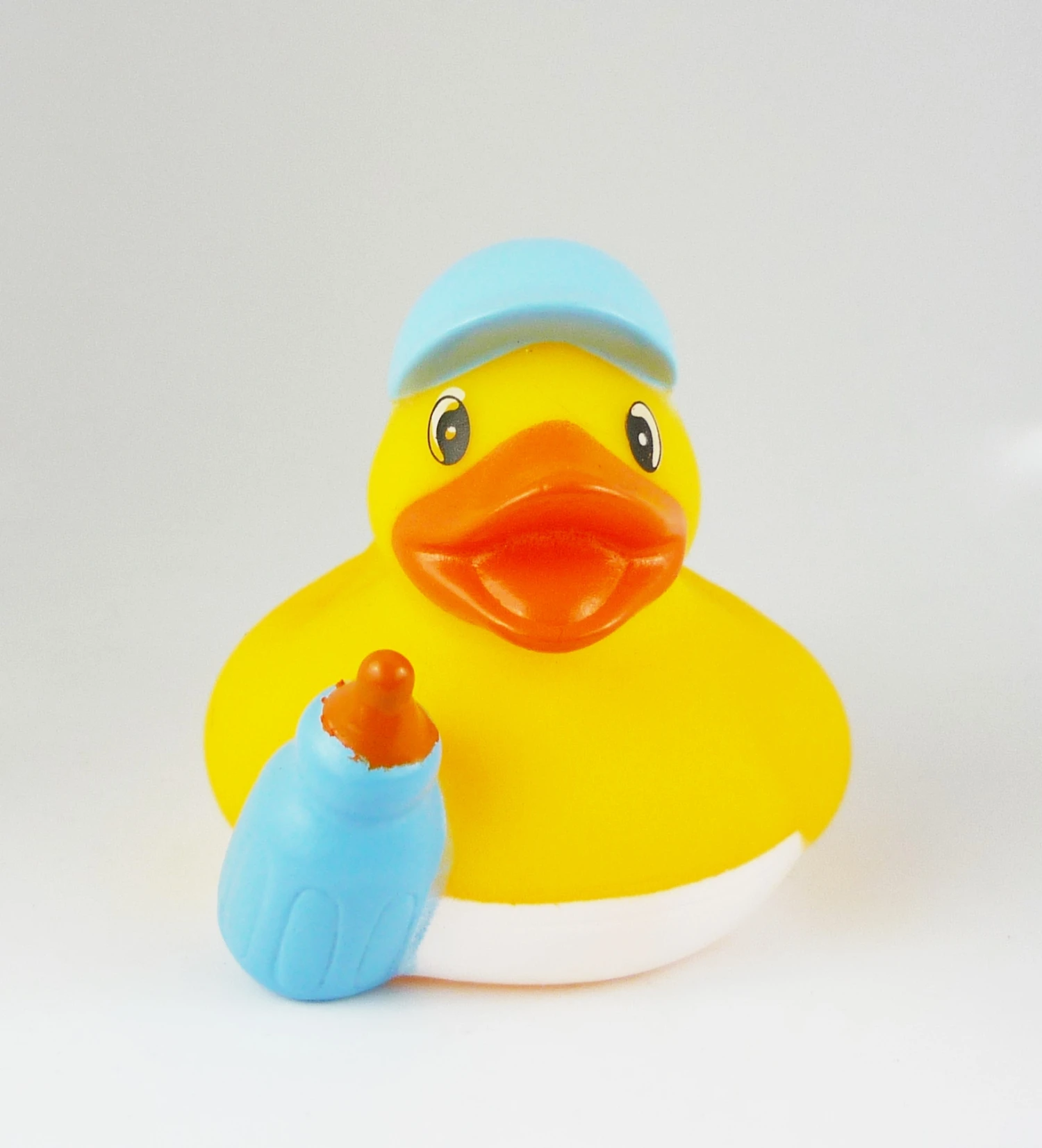Gummiente Badeente Mit Quietsche - Baby Junge Hellblau Mit Flasche 3 Gummiente Badeente Mit Quietsche - Baby Junge Hellblau Mit Flasche