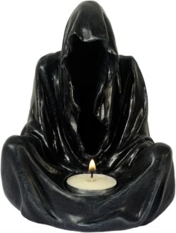 Der Tod Als Teelichthalter Ca. 16cm Handbemalt Dekofigur MC30635