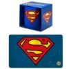 Logoshirt Frühstück Set Tasse + Brettchen Superman Logo Spülmaschinenfest (KuK) -Spielzeug Verkauf Set Superman